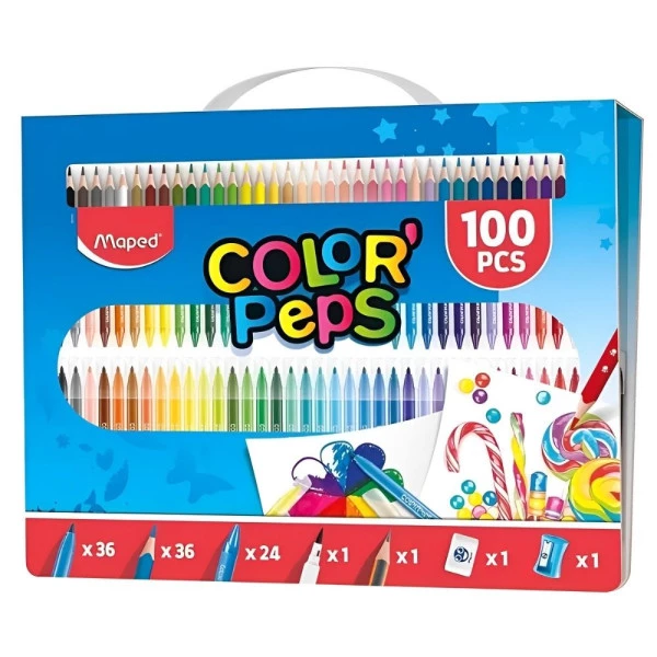 Super Kit Pintura Maped Color Peps 100 Peças