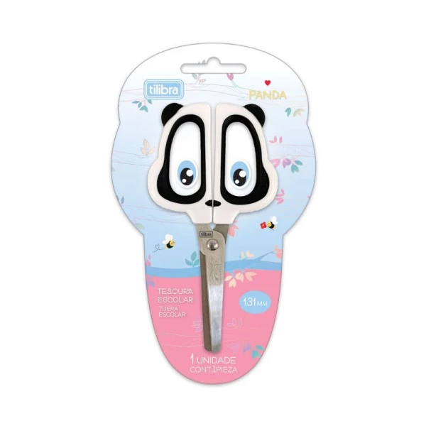Tesoura Escolar Panda Tilibra Blister