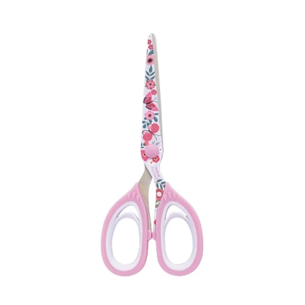Tesoura Molin Office Borboletas Rosa