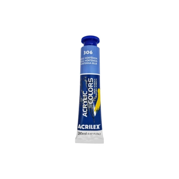 Tinta Acrílica Acrilex Acrylic Colors Bisnaga 20g Azul Hortênsia 306