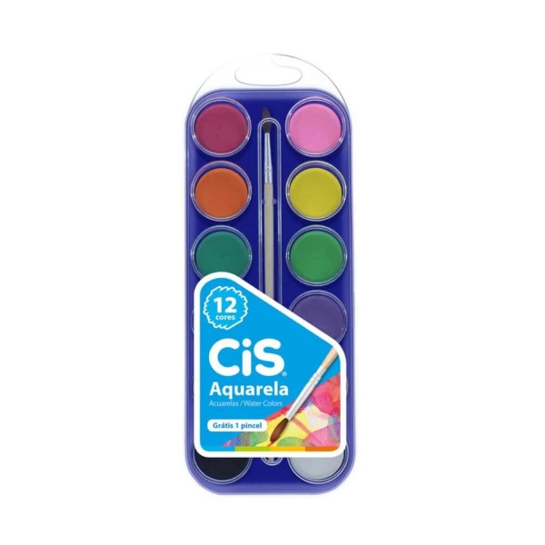 Tinta Aquarela 12 Cores CiS