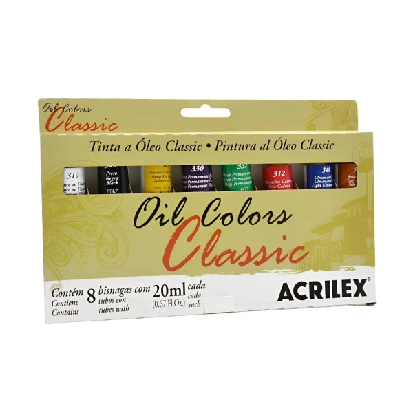 Tinta Óleo Acrilex Classic 8 Cores
