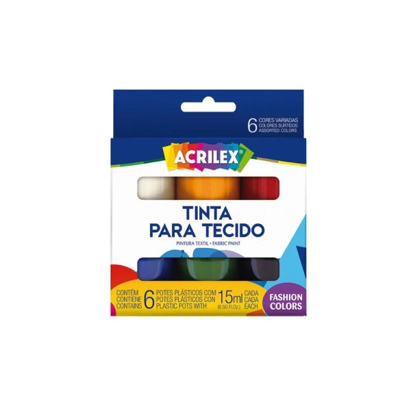 Tinta Para Tecido Acrilex 6 Cores