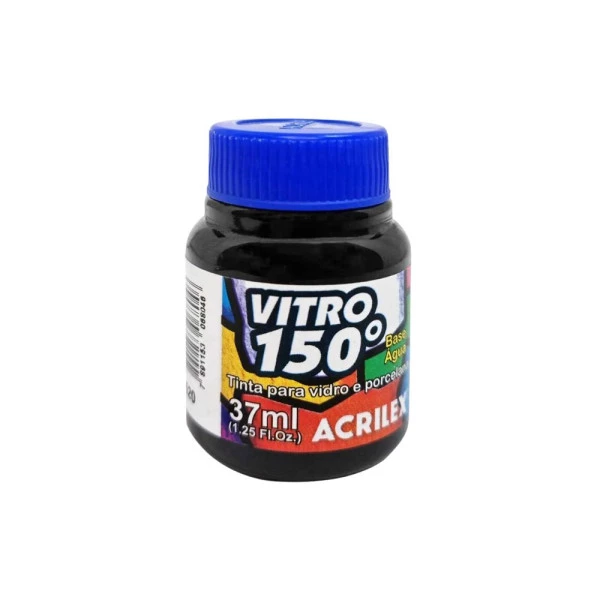 Tinta Para Vidro Vitro 150 Acrilex Preto