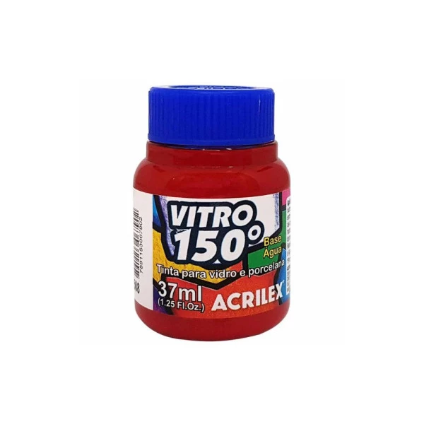 Tinta Para Vidro Vitro 150 Acrilex Vermelho Escarlate