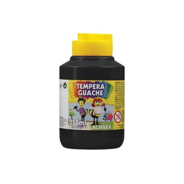 Tinta Guache Acrilex Preto 250ml