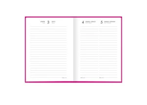 Agenda Diária 2025 Costurada Tilibra Pepper Rosa 123mmx166mm