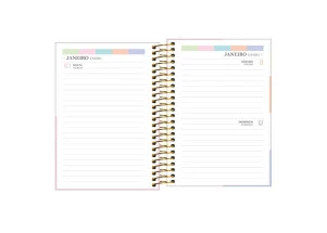 Agenda Diária 2025 Espiral Tilibra Happy Laranja 129mm x 187mm