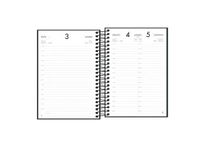 Agenda Diária 2025 Espiral Tilibra Napoli Preto 129mm x 187mm