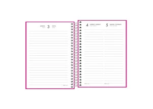 Agenda Diária 2025 Espiral Tilibra Pepper Rosa 117mmx164mm