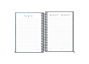 Agenda Diária 2025 Espiral Tilibra Zip Azul Escuro 129mm x 187mm