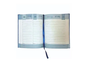 Agenda Diária 2025 Executiva Costurada Dac Azul e Cinza 134mm x 190mm