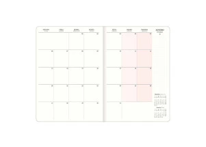 Agenda Planner 2025 Mensal Grampeado Tilibra West Village Bolinhas 178mm x 254mm