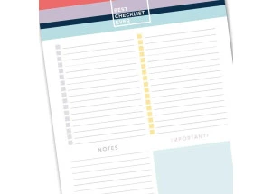 Planner CheckList Bloco Organizador Allegro A4 c/ 30 Folhas