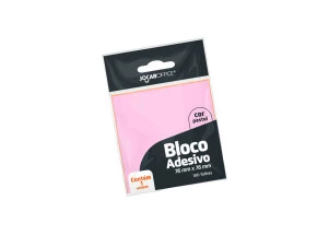 Bloco Adesivo Rosa Pastel Jocar Office 76mmx76mm 100F