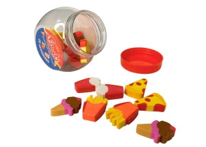 Borracha Escolar Tilibra Mini Foods Pote 20Un