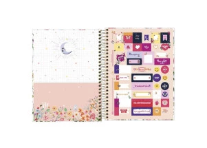 Caderno Colegial 1 Matéria 80F Capricho Bloom Tilibra