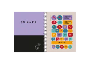 Caderno Colegial Friends 10 Matérias Foroni Marrom