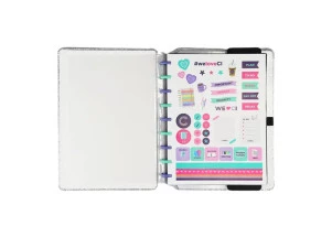 Caderno Inteligente Médio Let's Glitter Silver 2.0