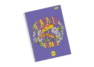 Caderno Universitário 10 Matérias 160F Fuzy Foroni Cogumelos