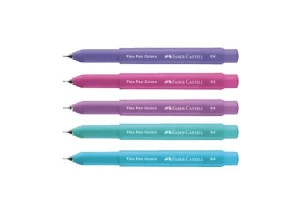 Caneta Ponta Fina Faber-Castell Fine Pen Com Cheirinho Relaxa e Reequilibra 5 Cores