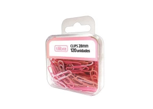 Clips Rosa Pastel Tilibra 28mm 120 un