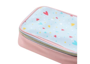 Estojo Necessaire Box Pompom Coração BRW