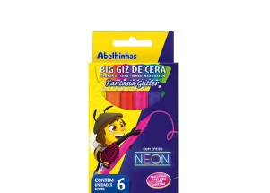 Giz De Cera Big Acrilex Fantasia Glitter Neon