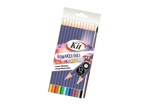 Lápis de Cor Aquarelável 12 Cores C/ Pincel KIT