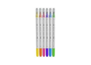 Marca Texto Cis Graf Highline Duas Pontas 6 Cores Neon