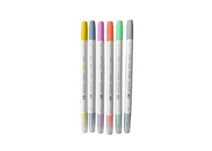 Marca Texto Cis Graf Highline Duas Pontas 6 Cores Pastel