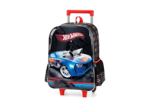 Mochila Escolar De Rodinhas Hot Wheels Luxcel