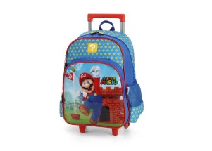 Mochila Escolar De Rodinhas Luxcel Super Mario