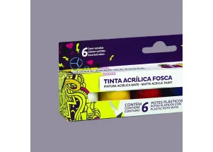 Tinta Acrílica Fosca Art Teen Acrilex Estojo C/6 Cores