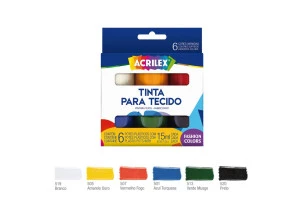 Tinta Para Tecido Acrilex 6 Cores