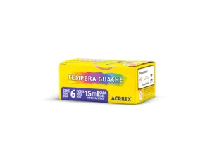 Tinta Tempera Guache Acrilex 6 Cores