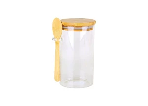 Pote de Vidro Redondo com Colher 300ml