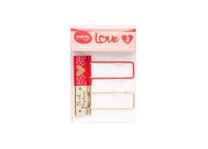 Prendedor de Papel Binder Porta Canetas Love Molin Kit c/2 Unid