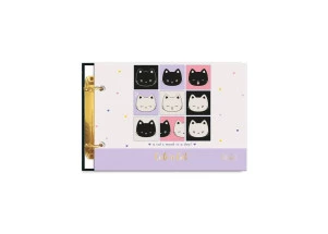 Mini Fichário Porta Fichas Cute Cat Cadersil Preto & Branco