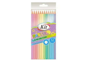 Lápis de Cor 12 Cores Pastel KIT