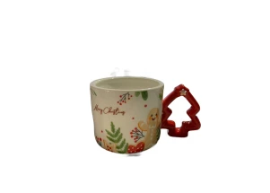Caneca Natalina Biscoito C/ Tampa de Silicone 430ml