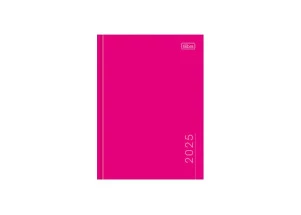 Agenda Diária 2025 Costurada Tilibra Pepper Rosa 123mmx166mm