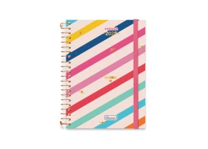 Agenda Diária 2025 Espiral Cadersil Be Kind Listras 130mm x 192mm