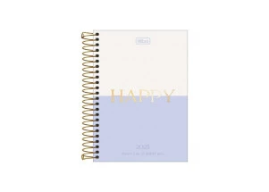 Agenda Diária 2025 Espiral Tilibra Happy Roxo 129mm x 187mm