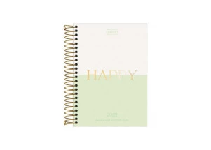 Agenda Diária 2025 Espiral Tilibra Happy Verde 129mm x 187mm