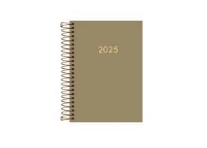 Agenda Diária 2025 Espiral Tilibra Napoli Bege 129mm x 187mm