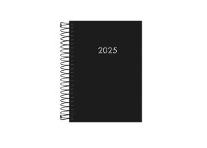 Agenda Diária 2025 Espiral Tilibra Napoli Preto 129mm x 187mm