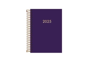 Agenda Diária 2025 Espiral Tilibra Napoli Roxo 129mm x 187mm