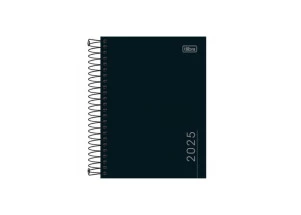 Agenda Diária 2025 Espiral Tilibra Pepper Preto 117mmx164mm