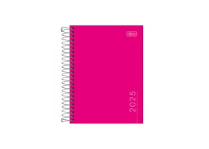 Agenda Diária 2025 Espiral Tilibra Pepper Rosa 117mmx164mm